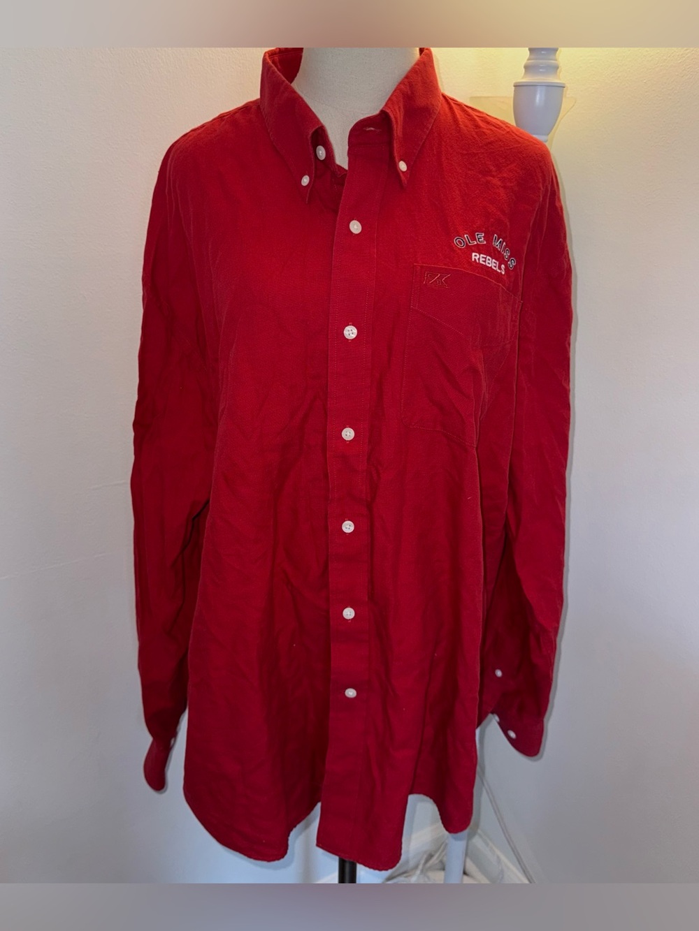 Cutter & Buck Men’s XXL Red Ole Miss Rebels NICE Polo Dress Button Up Shirt
